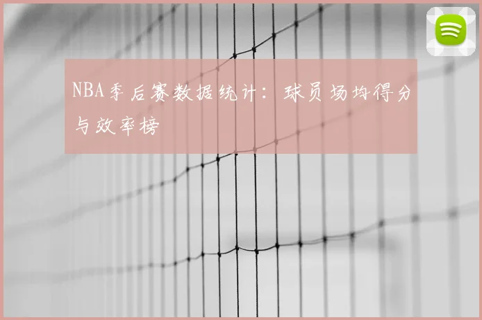 NBA季后赛数据统计：球员场均得分与效率榜
